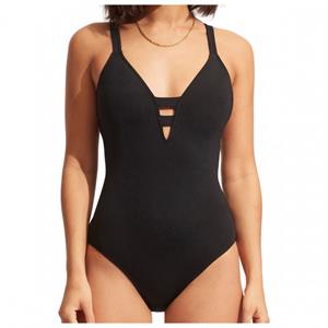 Seafolly - Women's Collective Deep V One Piece - Badpak, zwart