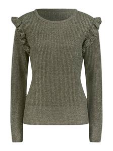 Your Look... for less! Dames Pullover met ronde hals kaki gemêleerd Größe