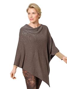 Poncho met modieuze hals MONA Bruin