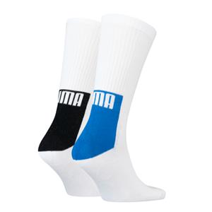 Puma Crew sokken Logo Block 2-pack Blue/White Combo