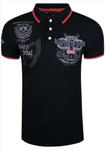 Rusty Neal - Heren Polo - Zwart - Korte Mouw - Kraagje