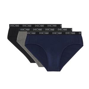 Hom Mini slips boxerline 3-pack zwart-blauw-grijs