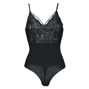 Pieces zwarte kanten body dames - Lace top Nichelle - kanten Bodysuit spaghetti bandjes - lingerie top