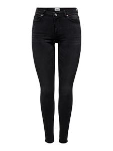 Only Frauen Skinny Jeans Wauw Mid 1097 in schwarz