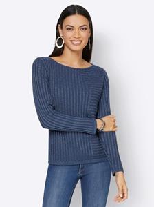 Pullover met lange mouwen in donkerblauw van heine