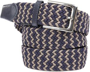 Suitable Geweven Riem Navy Taupe