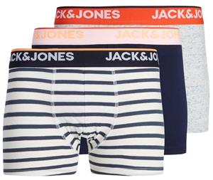 Jack & Jones Heren boxershort lange pijp jacsolid boxer briefs 3-pack grijs/wit/blauw