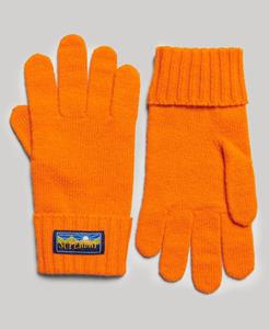 Superdry Vrouwen Radar Handschoenen van Wolmix Oranje Grootte: S/M