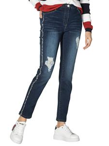 Jeans met glitterband opzij AMY VERMONT Dark blue