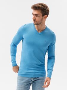 Ombre - Heren Sweater - Lichtblauw - V-Hals - Ribgebreide Boorden