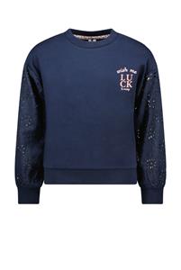 Meisjes sweater kant - Navy blauw