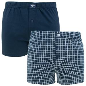 Ceceba 2-pak wijde heren boxershorts - Fox packet 2260 - Blauwe katoenen losse heren boxershorts