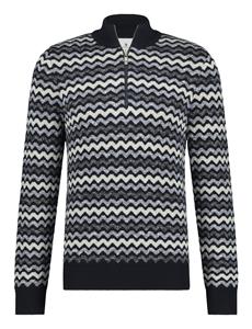 Sweater State Of Art Half Zip Donkerblauw Print
