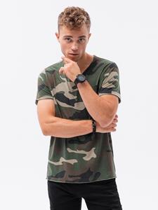 Heren t-shirt - khaki-camo S1624, 