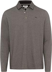 Brax Longsleeve Polo Melange Zwart