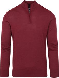 State Of Art Half Zip Wol Mix Bordeaux Rood