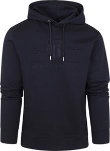 Gant Hoodie Tonal Shield Donkerblauw