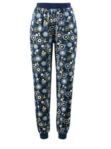 Your Look... for less! Dames Pyjama-Broek donkerblauw geprint Größe