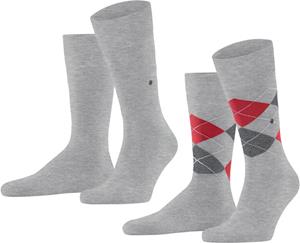 Burlington 2-paar mix Everyday heren sokken - Argyle - Biologisch katoenen sokken met ruit print