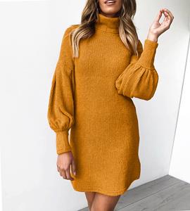 Pullover Kleid heißes neues Produkt Herbst und Winter 2020 Mode Thread Rundhals Langarm Tasche Hüfte weibliches Kleid