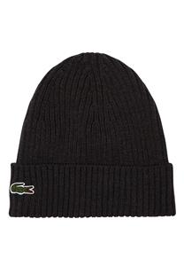 Lacoste Unisex Lacoste Beanie aus gerippter Wolle - Grau 