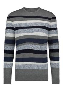 Sweater State Of Art Jacquard Trui Streep Grijs