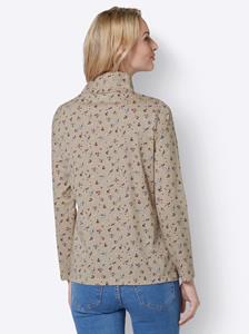 Shirt met lange mouwen in beige geprint van heine