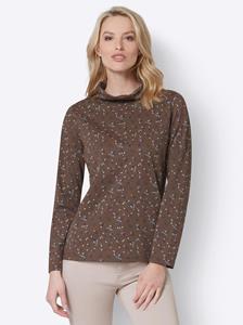 Shirt met lange mouwen in choco geprint van heine