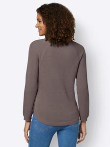 Pullover met ronde hals in donkertaupe van heine