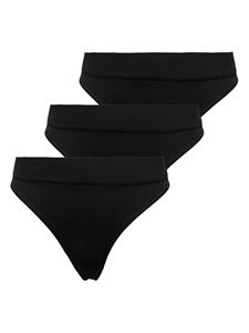 Only Tangaslip "ONLVICKY RIB S-LESS THONG 3-PK NOOS", (Packung, 3 St.)