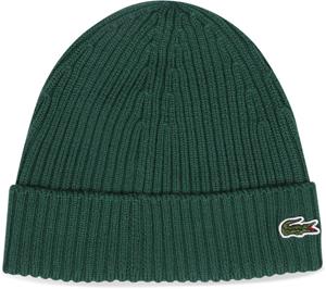 Lacoste Unisex Lacoste Beanie aus gerippter Wolle - Grün 