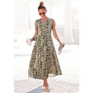 Lascana Maxi-jurk met animal print en knoopsluiting, zomerjurk, strandjurk