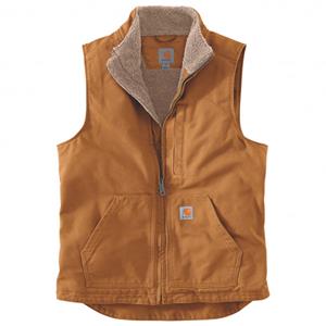 Carhartt Washed Duck Lined Mock Neck Vest Carhartt Brown - L