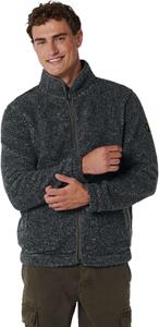 No Excess Sweater full zipper borg melange dark grey