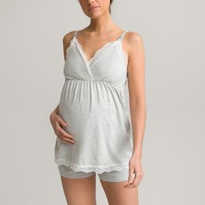 LA REDOUTE COLLECTIONS Pyjashort voor zwangerschap, smalle bandjes, mêlee jersey