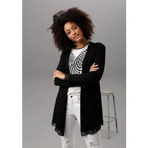 Aniston SELECTED Cardigan met chiffon-randen