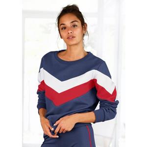 H.I.S Sweatshirt met contraststrepen aan de voorkant en mouwen, loungepak