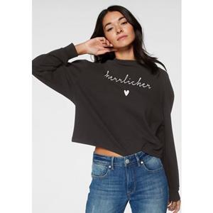 Herrlicher Sweatshirt "OTINA", mit Herrlicher Logo-Statement-Print