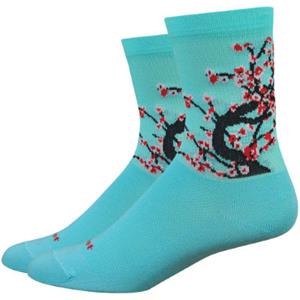 Defeet Aireator Womens 4" Blossom Neptune Socks AW22 - Blau - Schwarz}