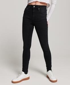 Superdry Female Skinny Jeans met Hoge Taille van Biologisch Katoen Zwart Grootte: 26/32