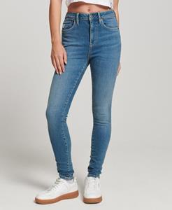 Superdry Vrouwen Skinny Jeans met Hoge Taille van Biologisch Katoen Blauw Grootte: 26/32