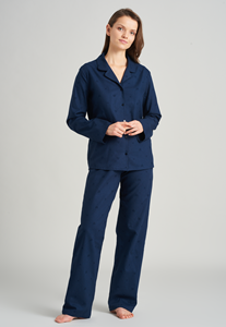 Schiesser Schiesser Pyjama Long royal blue 178094 54/XL