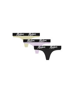 Malelions String 3-Pack Dames Zwart/Grijs/Wit - 
