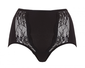 Ten Cate dames Lace maxi - Kanten dames taille slip - Hoge onderbroek - Biologisch katoen - Badstof kruisje