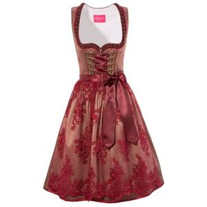 Krüger Madl NU 20% KORTING:  Dirndl Dames, midi met geregen bandjes (2-delig)
