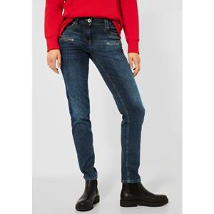Cecil Loose-fit-Jeans "Style Scarlett", in dunkler Waschung und mit Dekozippern