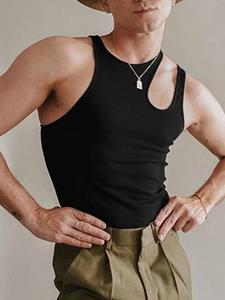INCERUN Mens Sexy Cutout Shoulder Sleeveless Vest