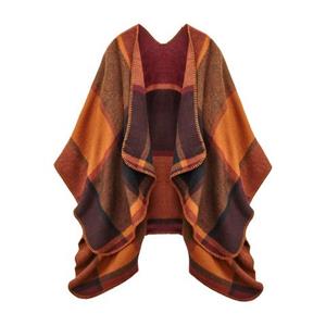 Lascana Gebreide poncho Poncho in knuffelige kwaliteit, ruitendeken, cape, sjaal