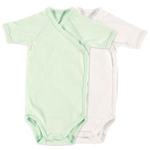 Alvi  rompertje met korte mouwen 2-pack mint + wit