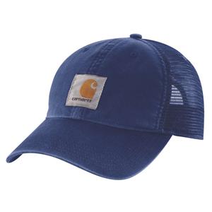 Carhartt Pet - Canvas herenpet met poly mesh achterkant en -label Blauw